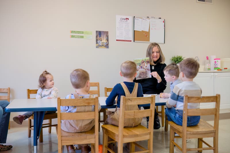 Children taking part in the kids ministry program at Lucy Baptist Church.