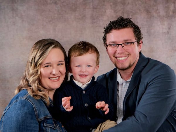 Jonathan Glisson, Associate Pastor of Lucy Baptist Church, with his family.