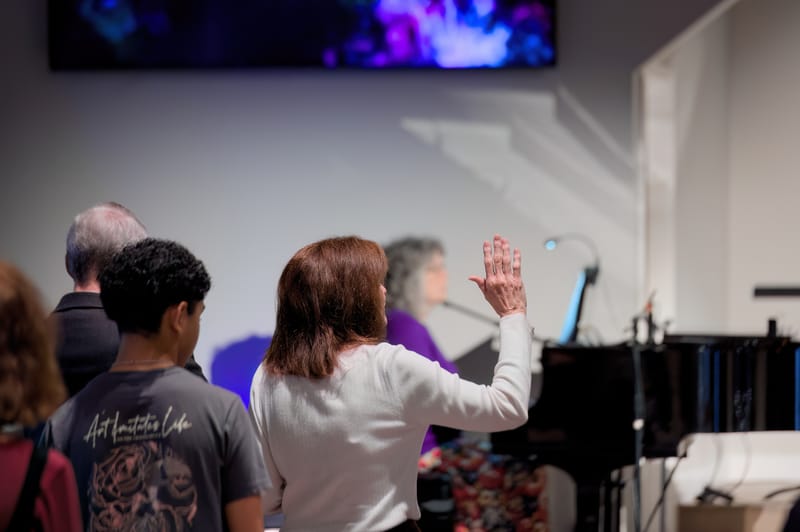 Pastor preaching from the pulpit during a recent Sunday service.